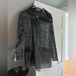 Leopard print LOFT rain jacket